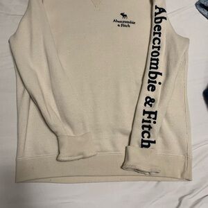 Abercrombie & Fitch Cream V-Neck Sweater